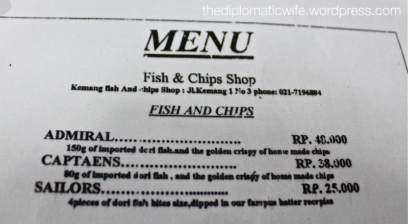 Fish and chips menu at Fish & Chips Shop - Kemang